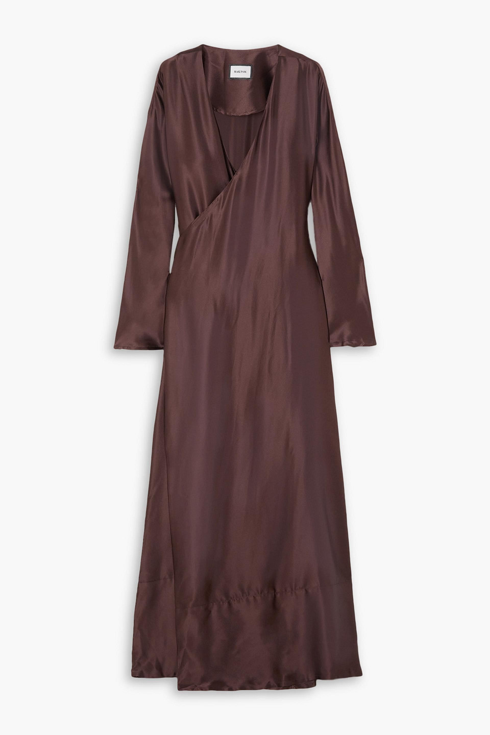 BEARE PARK SILK-SATIN MAXI WRAP DRESS