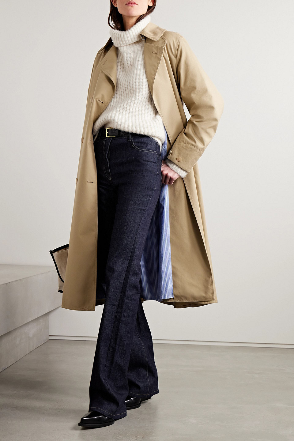 Nili Lotan Amaya Ribbed Cashmere Turtleneck Sweater In Ivory