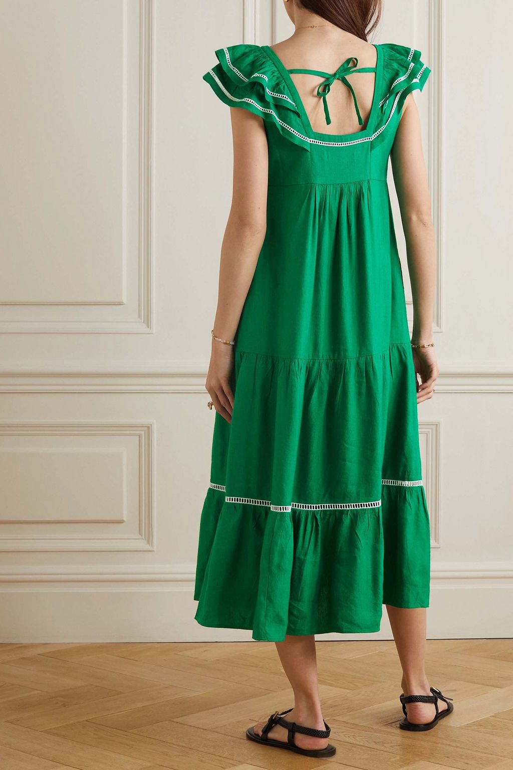 CEFINN Bella tiered crepe midi dress
