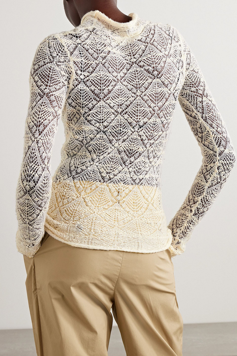 Co Open-knit Sweater In Ivory