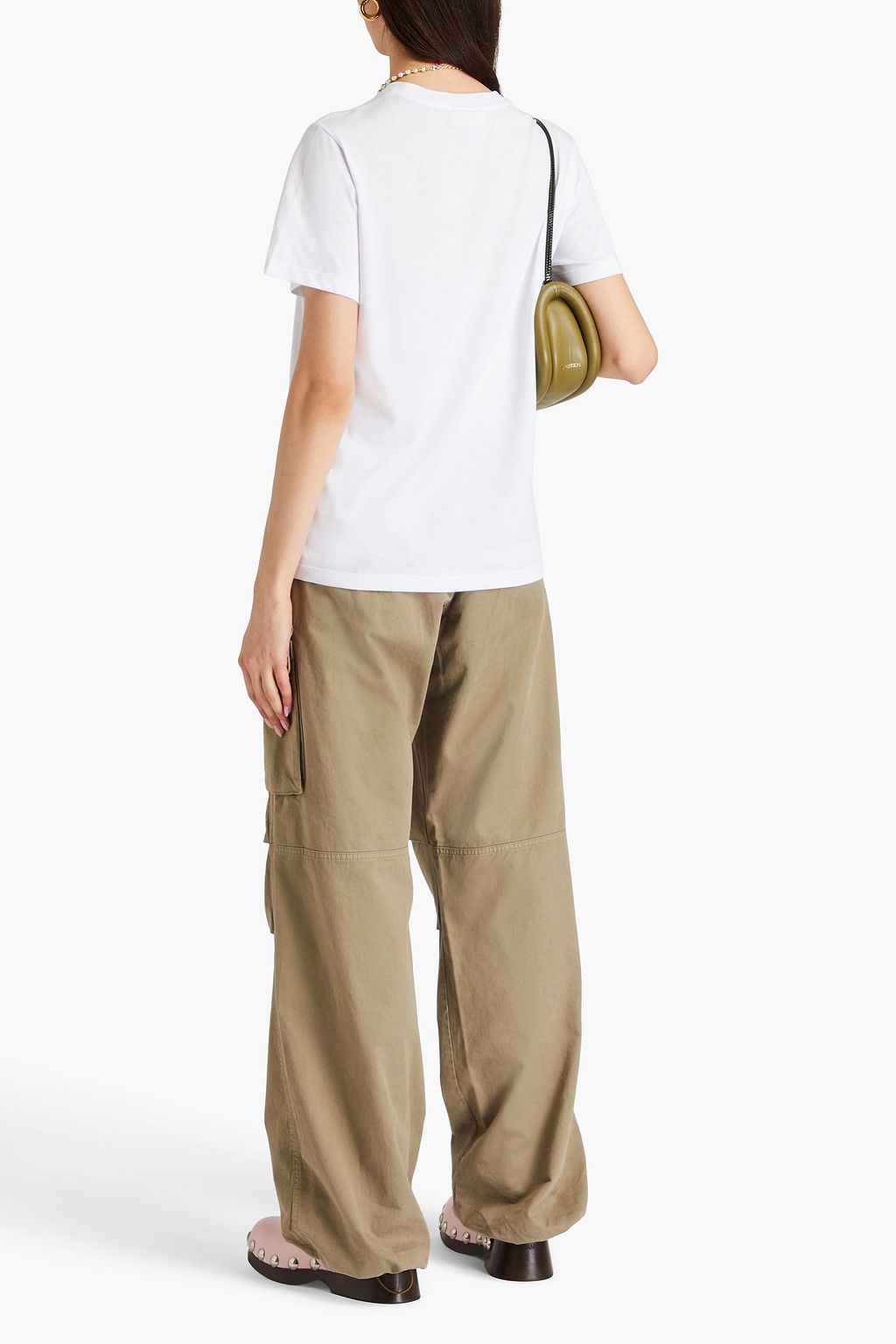 GANNI Printed cotton-jersey T-shirt