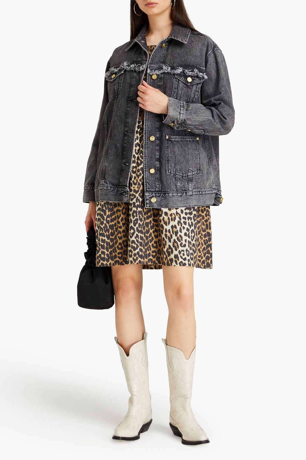 GANNI Frayed denim jacket