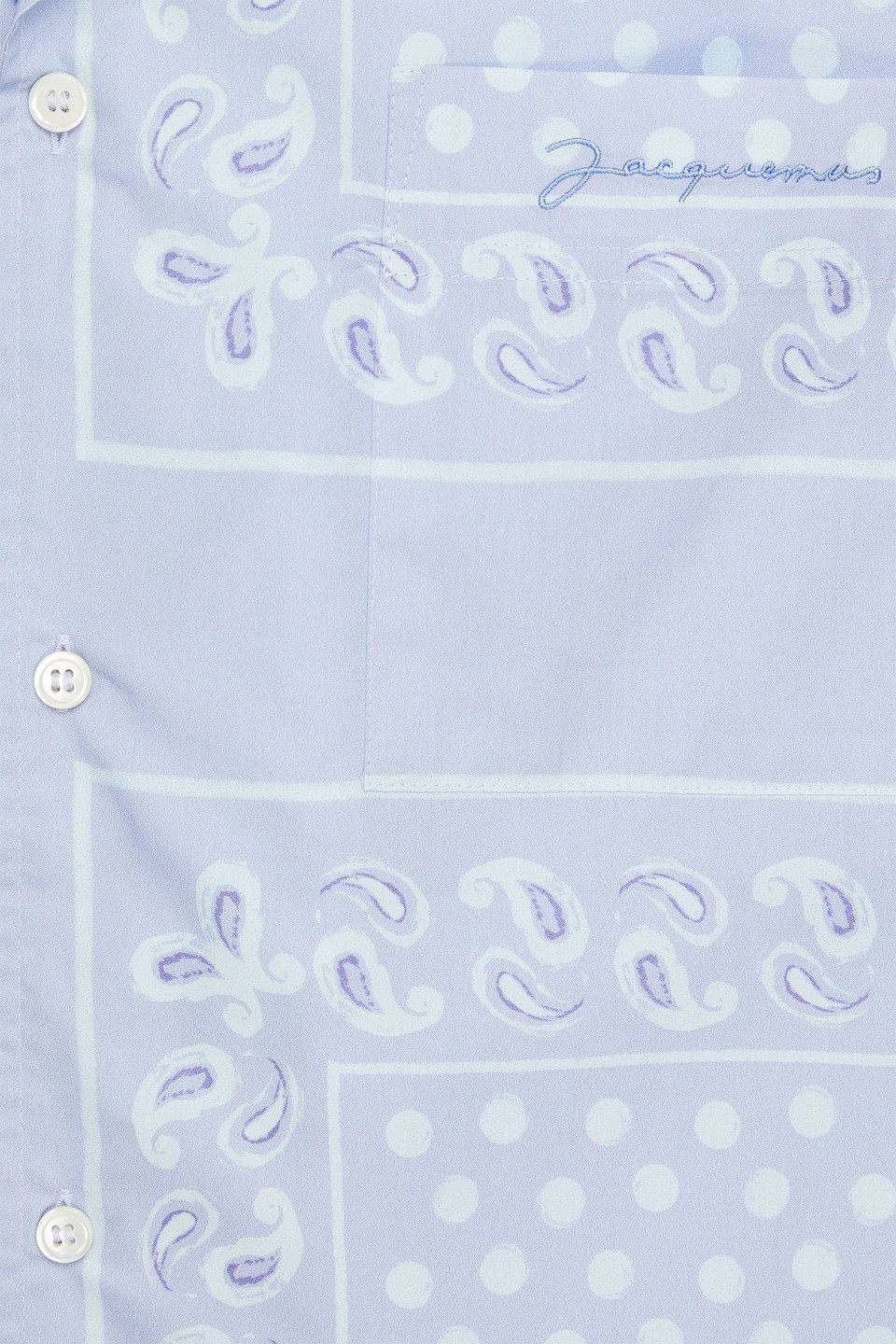 Jacquemus Luis Printed Cotton-poplin Shirt In Light Blue