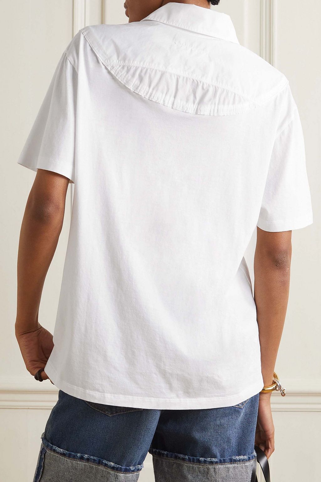 MM6 MAISON MARGIELA Polohemd aus Baumwollpopeline und Jersey