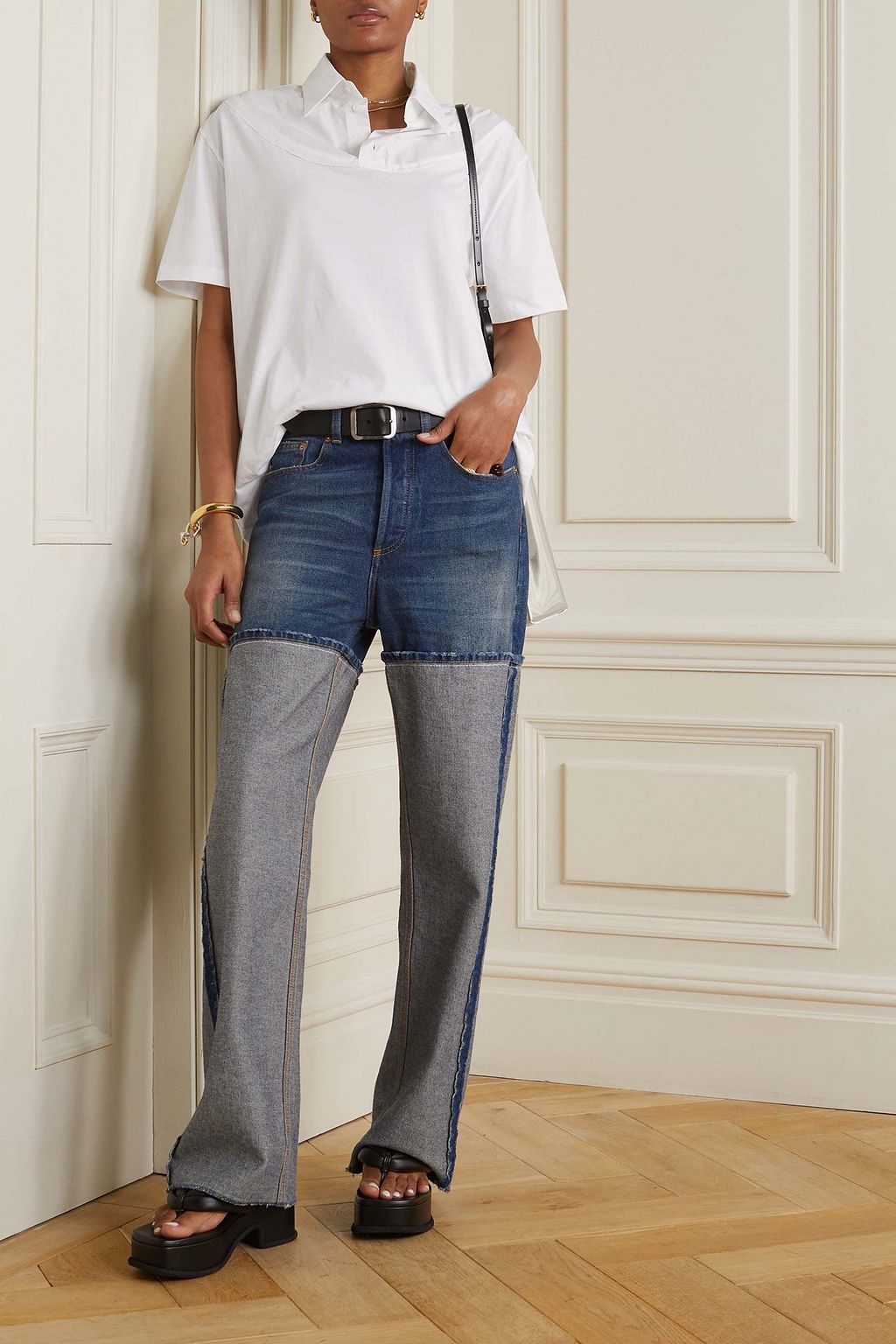 MM6 MAISON MARGIELA Polohemd aus Baumwollpopeline und Jersey