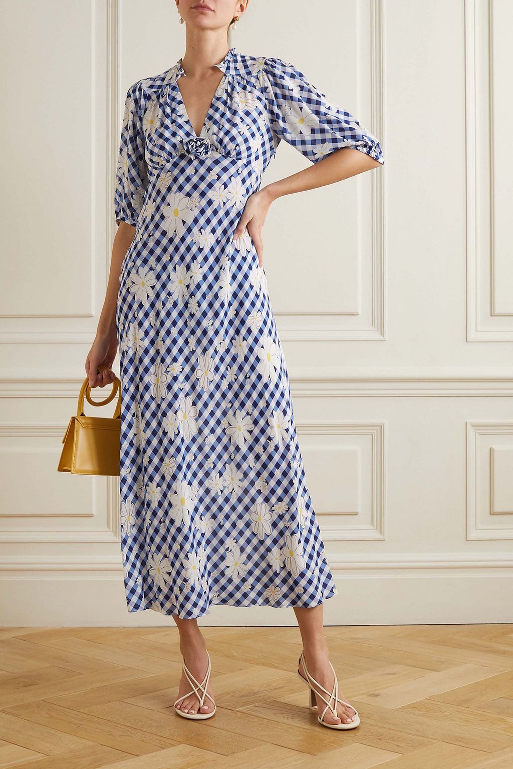 RIXO Nicolette printed woven midi dress