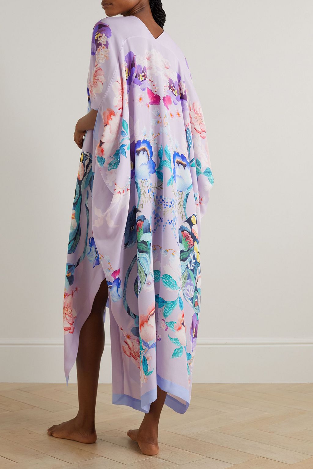 MENG Printed silk-georgette kaftan