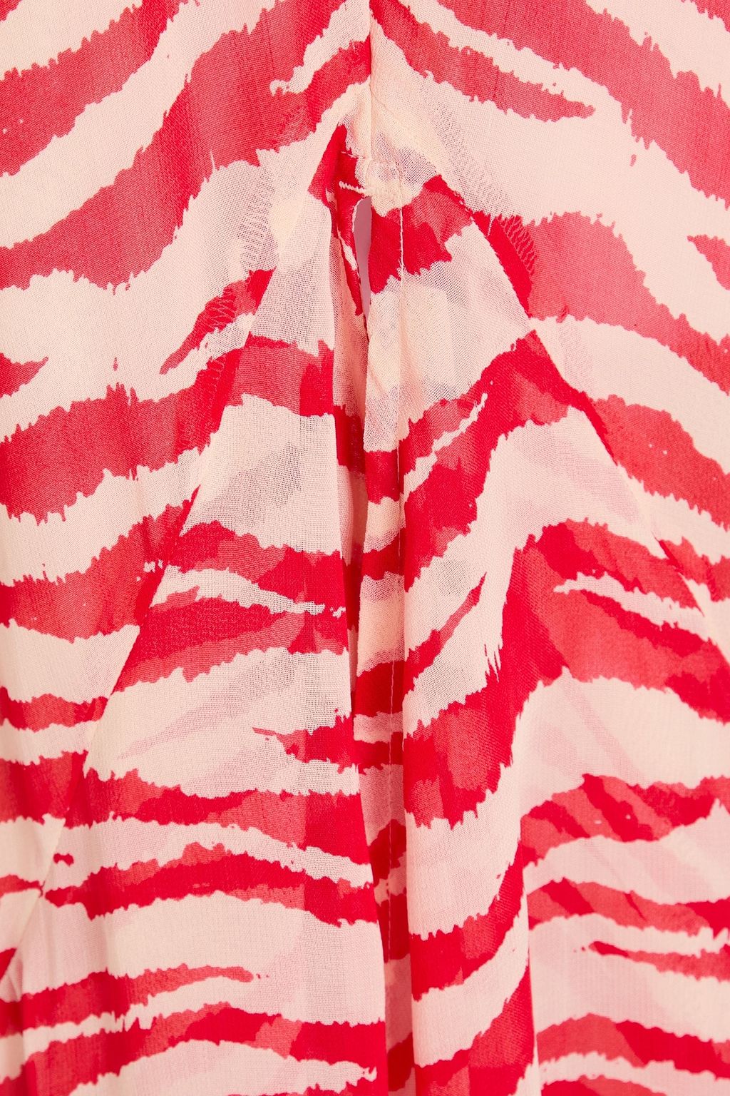 GANNI Maxikleid aus Georgette mit Tigerprint und Rüschen