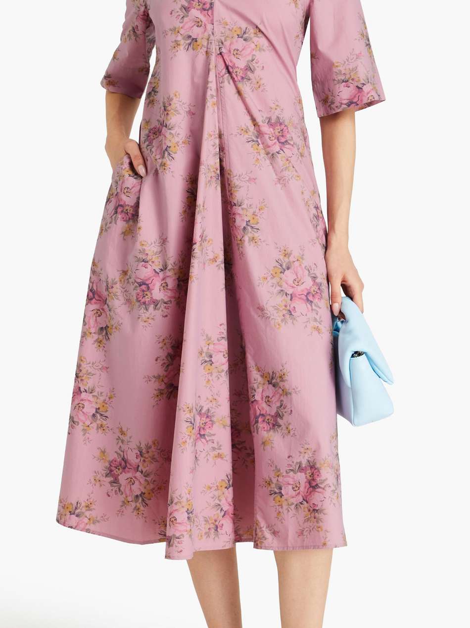 floral-print cotton-poplin midi dress