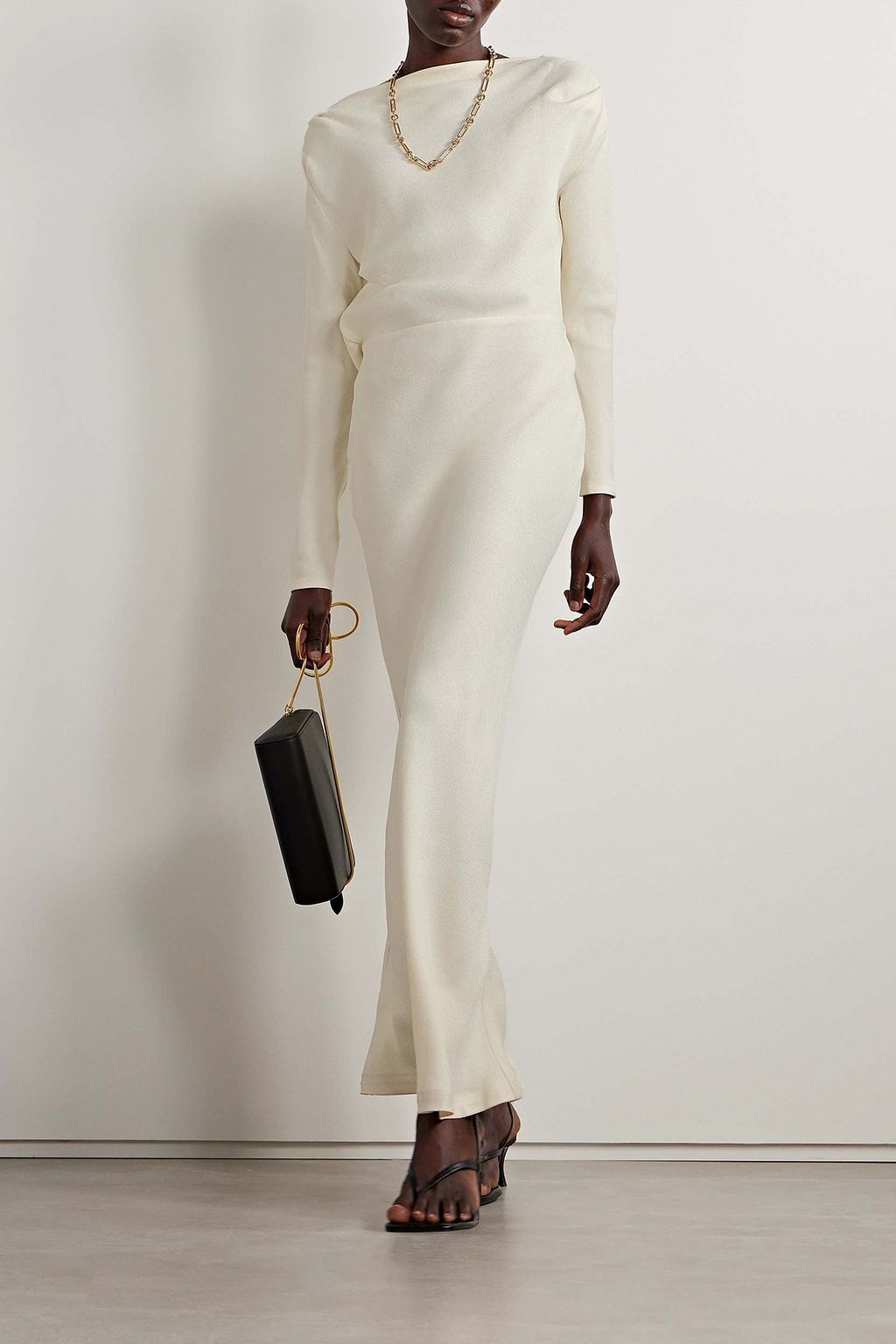 CO Draped crepe maxi dress