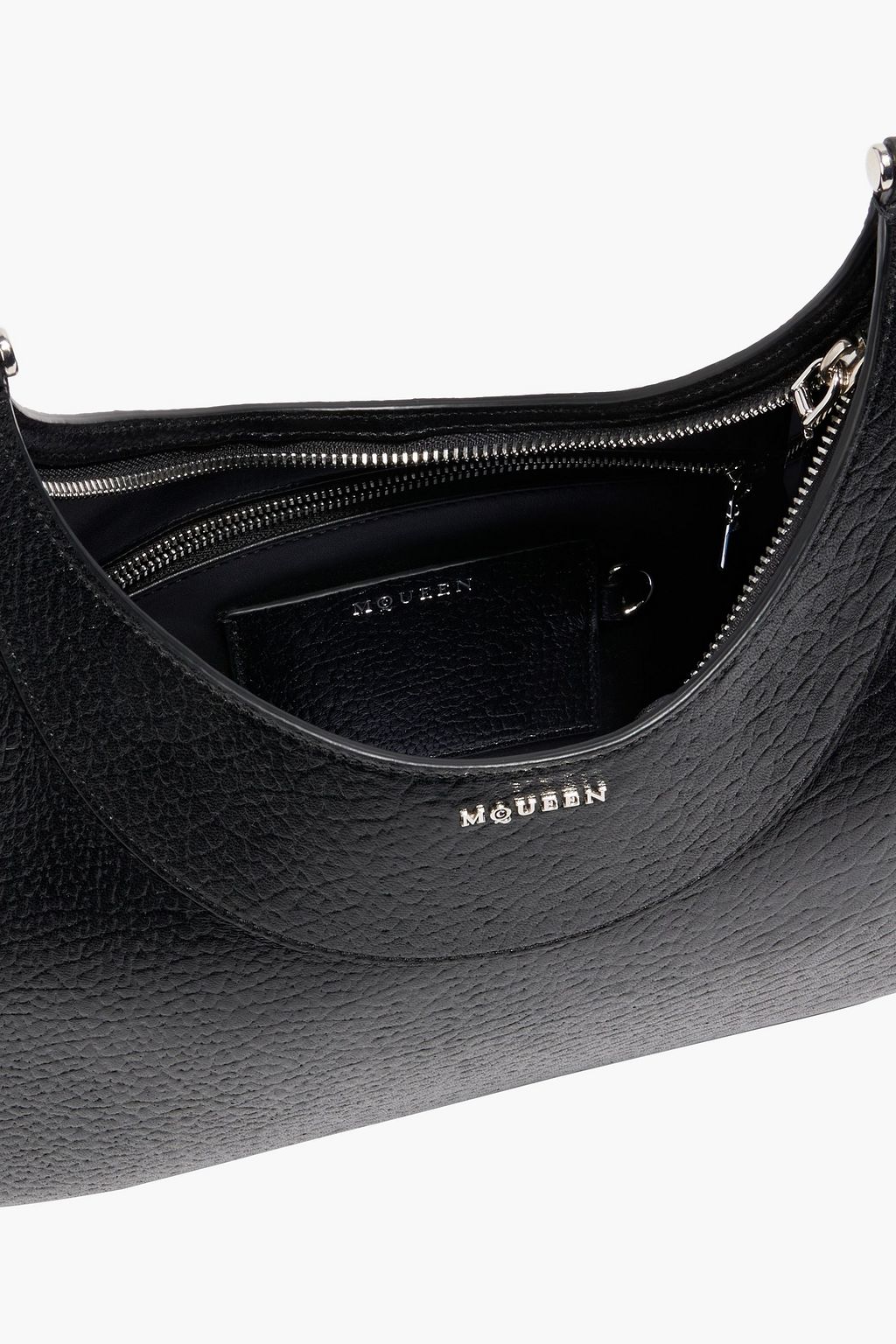 MCQUEEN Mini T-Bar pebbled-leather shoulder bag