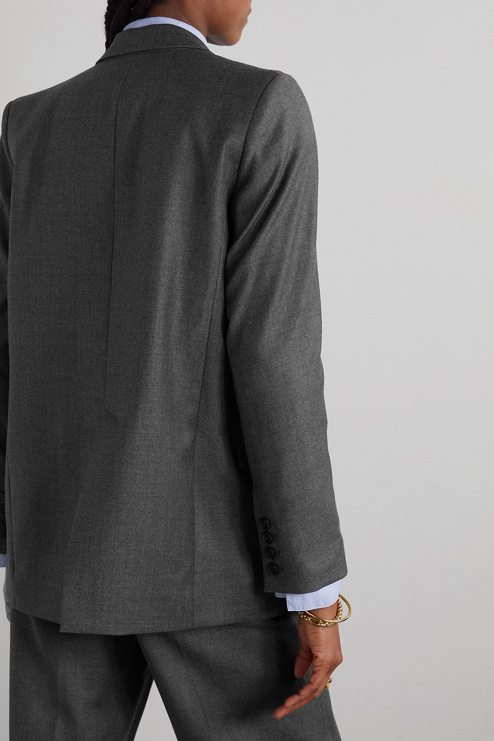 Beare Park Double-breasted Wool Blazer In Dark Gray