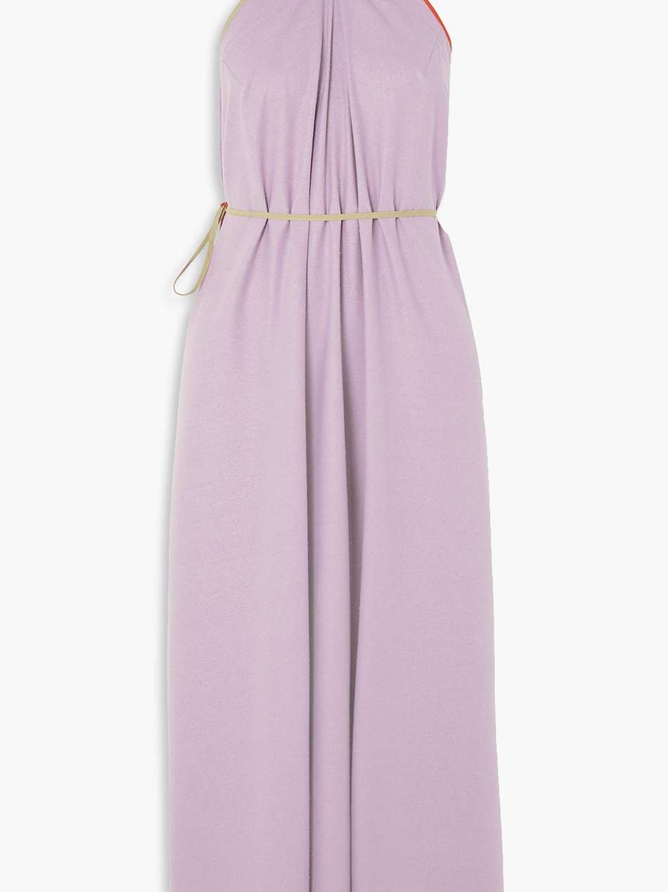 mar open-back silk halterneck maxi wrap dress