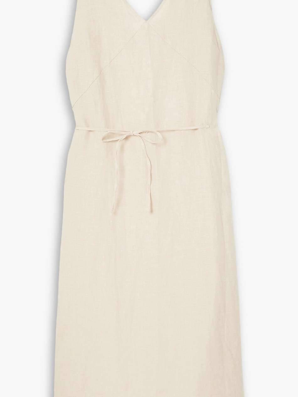 the slip linen midi dress