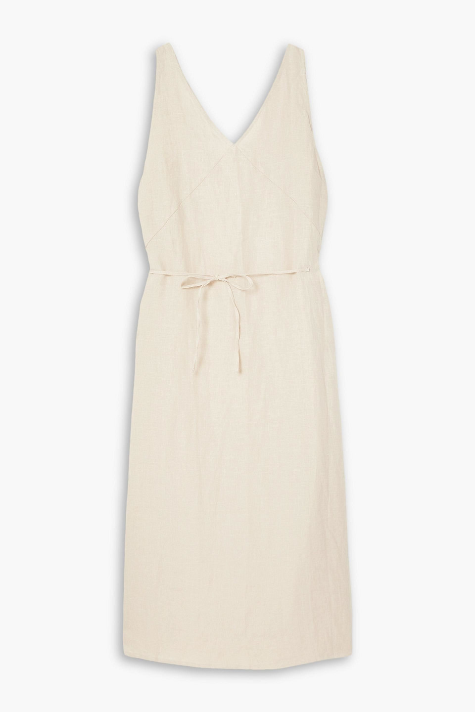 Deiji Studios The Slip Linen Midi Dress In Beige