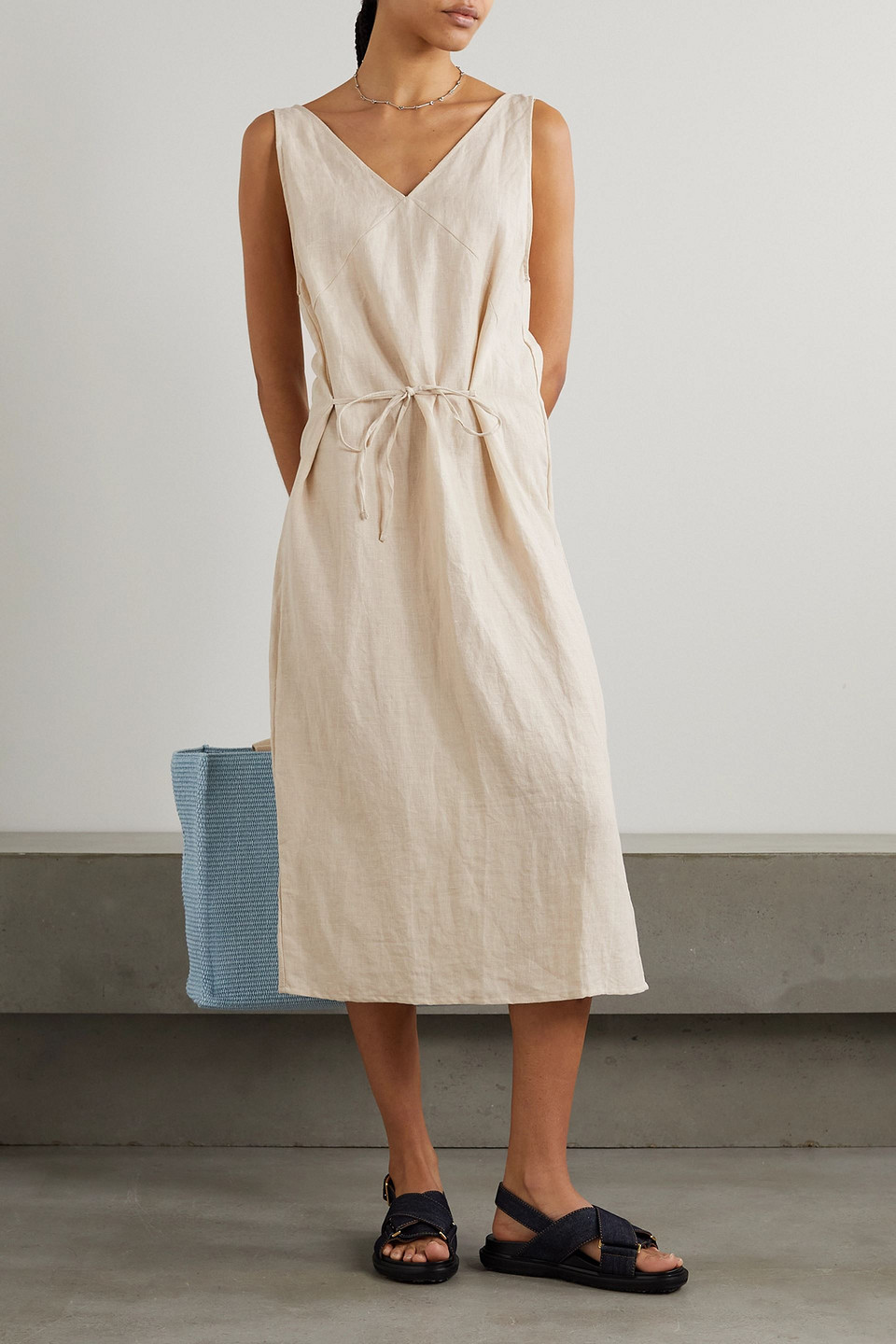 Deiji Studios The Slip linen midi dress | Smart Closet