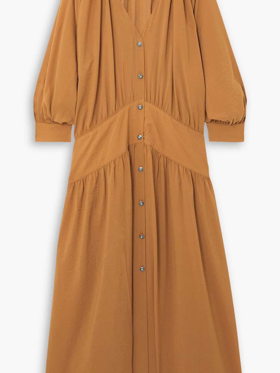 violet embellished lyocell-blend maxi dress