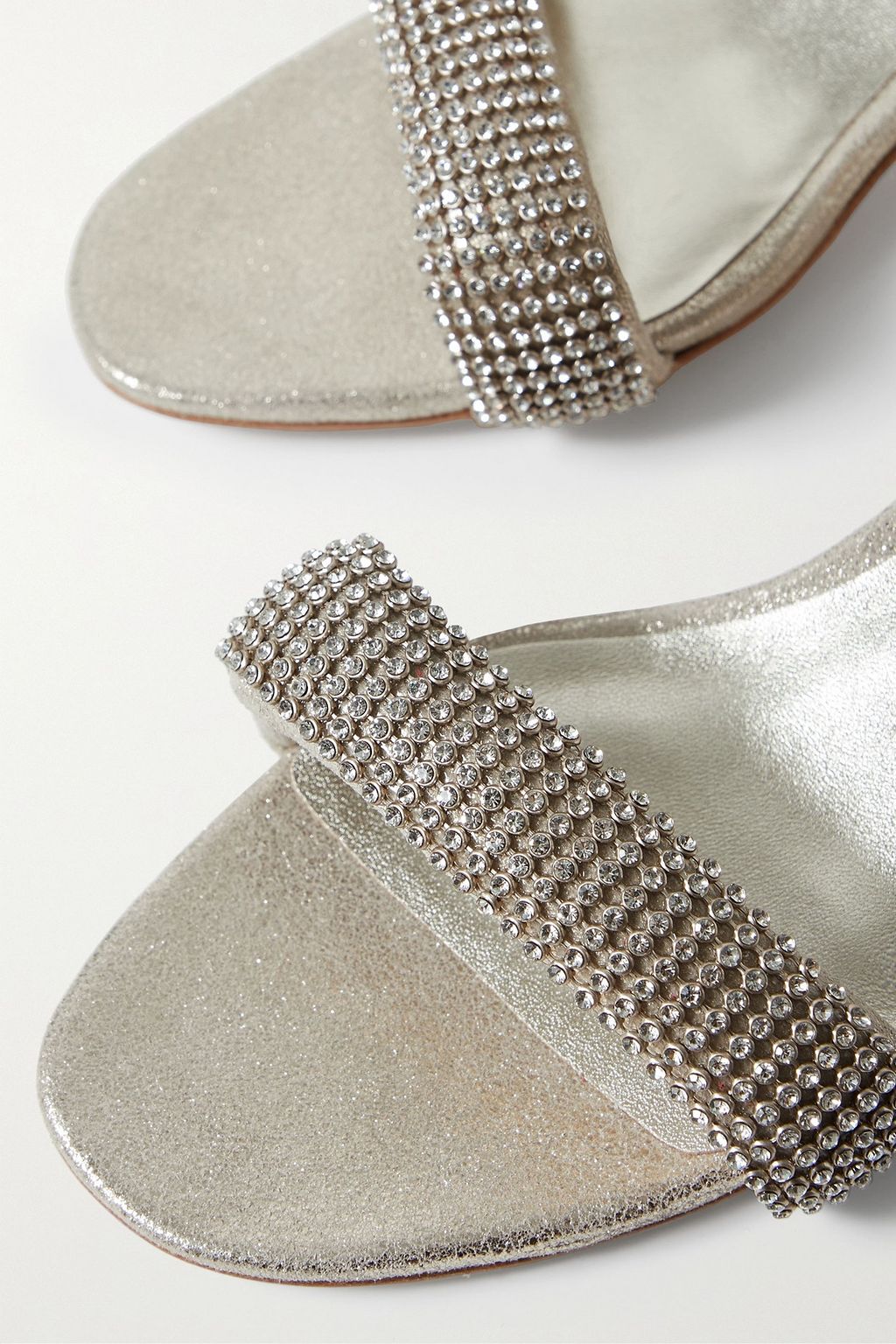 LOEFFLER RANDALL + NET SUSTAIN Jackie メタリックレザー サンダル クリスタル付き