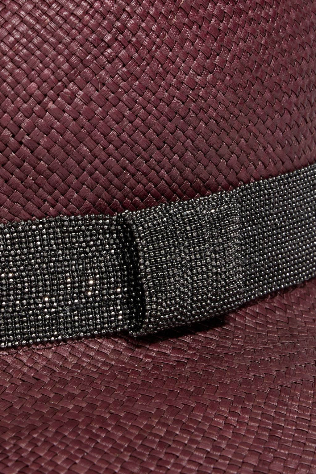 BRUNELLO CUCINELLI Bead-embellished straw fedora