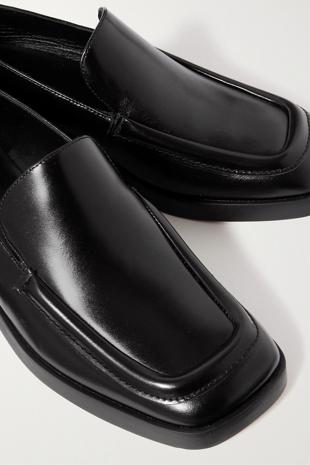 VINCE. Doris glossed-leather loafers