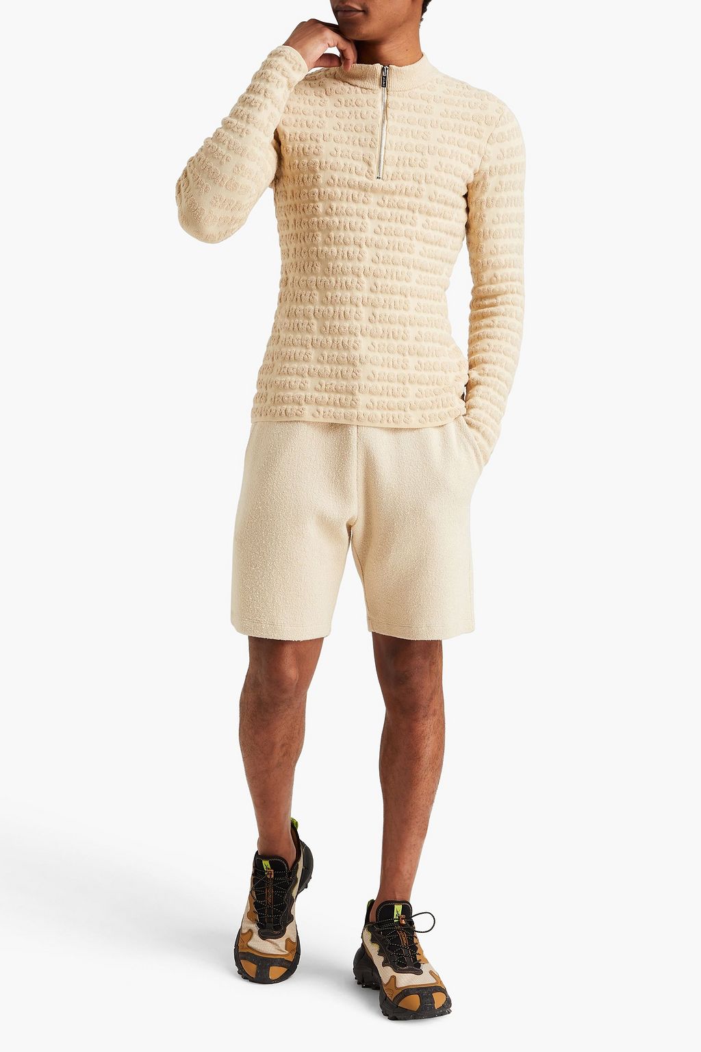 JACQUEMUS كنزة رياضية "لويس" من تيري الجاكار بنصف سحاب