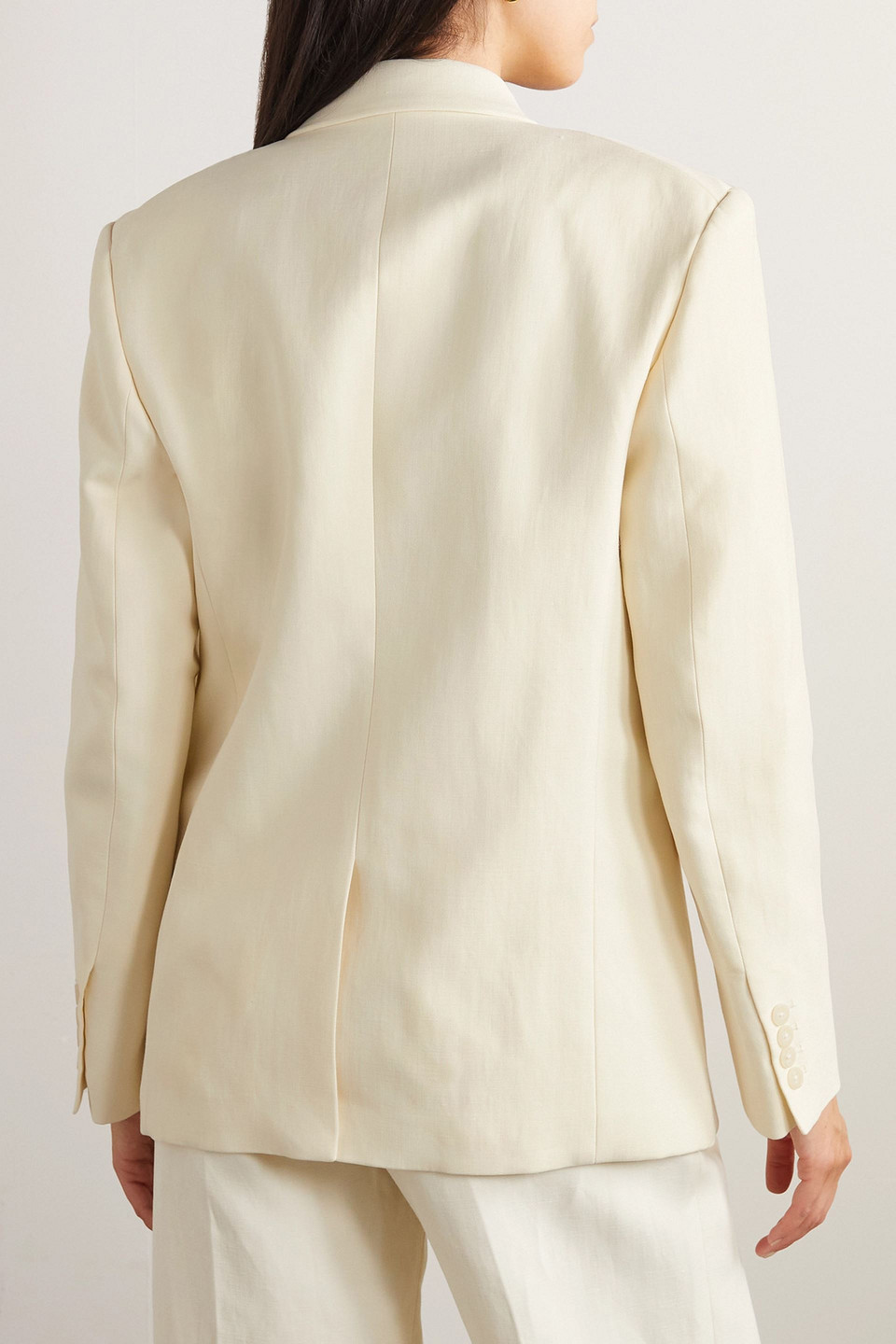 NILI LOTAN FRANCOISE OVERSIZED LINEN AND COTTON-BLEND BLAZER 