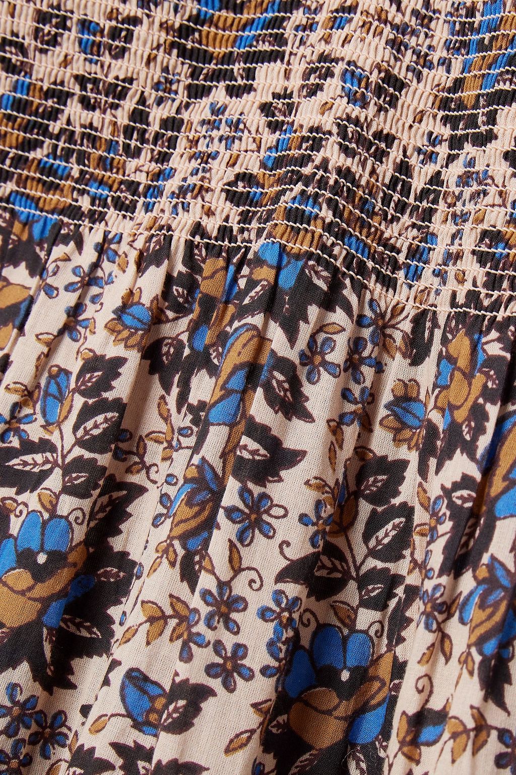 APIECE APART La Ventura shirred floral-print  cotton-voile maxi dress