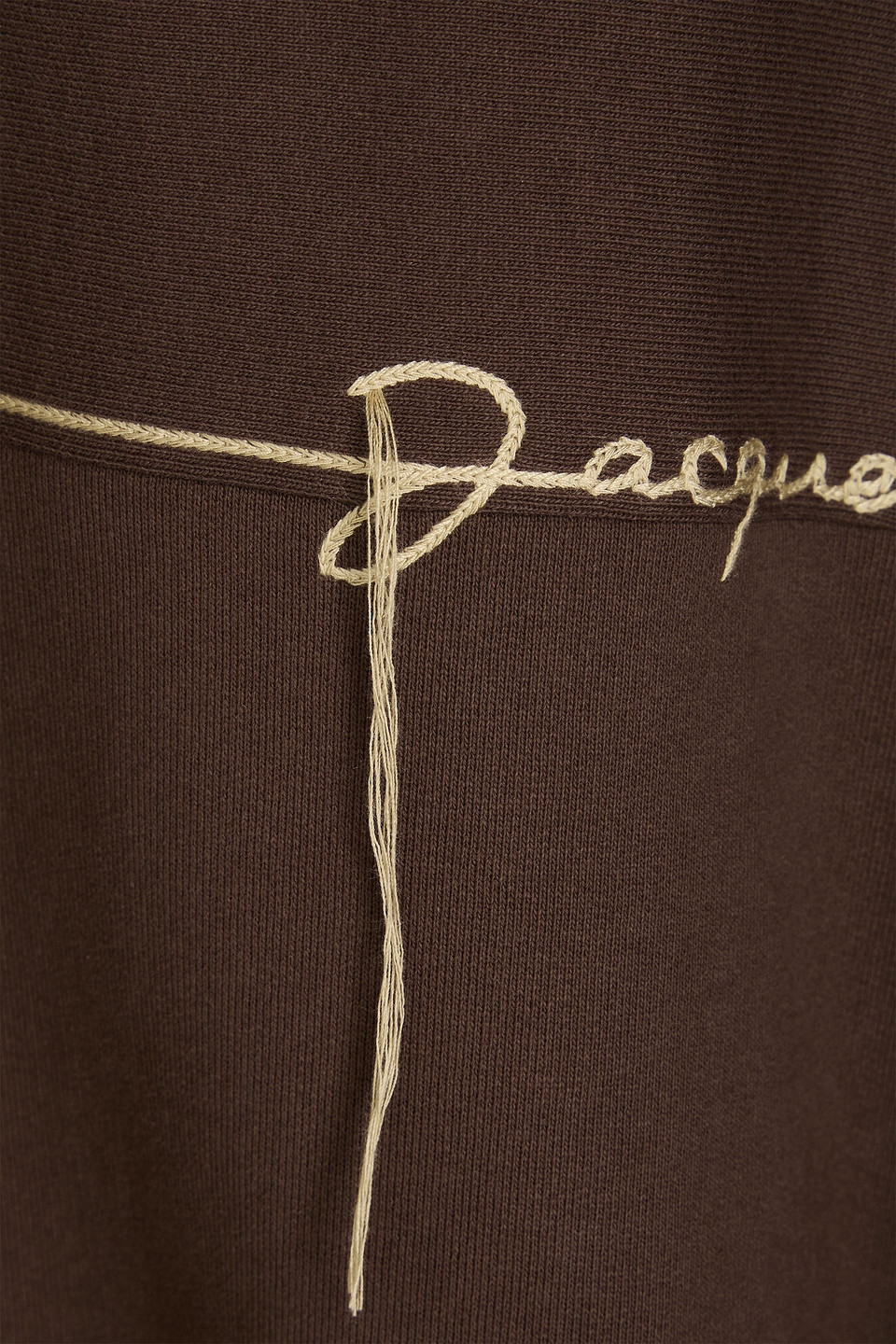 Jacquemus Fio Embroidered Cotton-fleece Sweatshirt In Chocolate