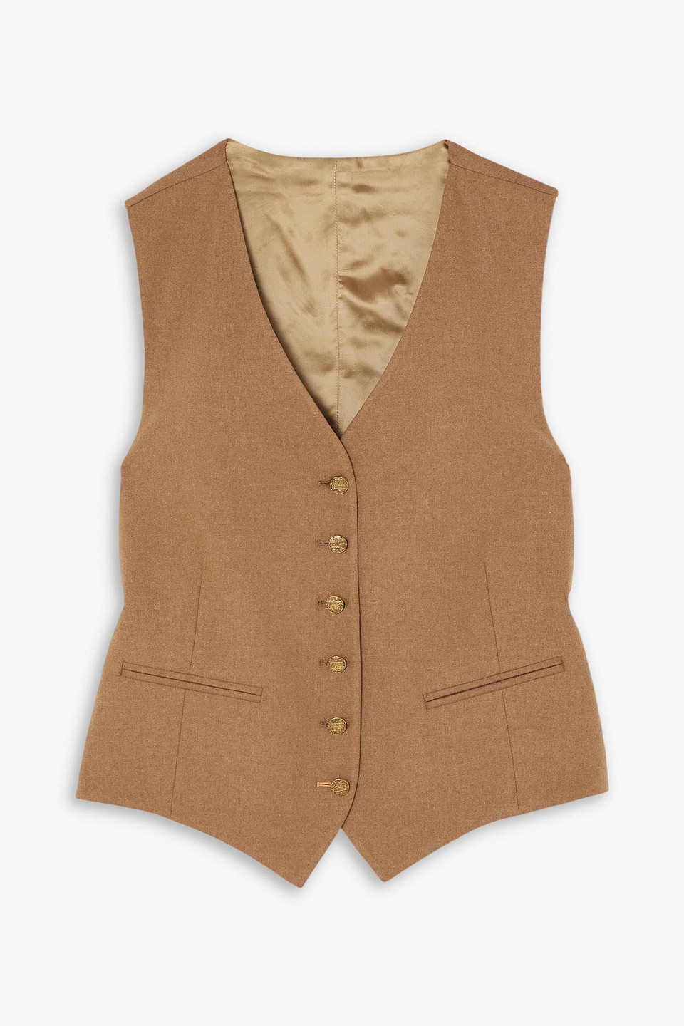 Fortela Demi Woven Vest In Camel