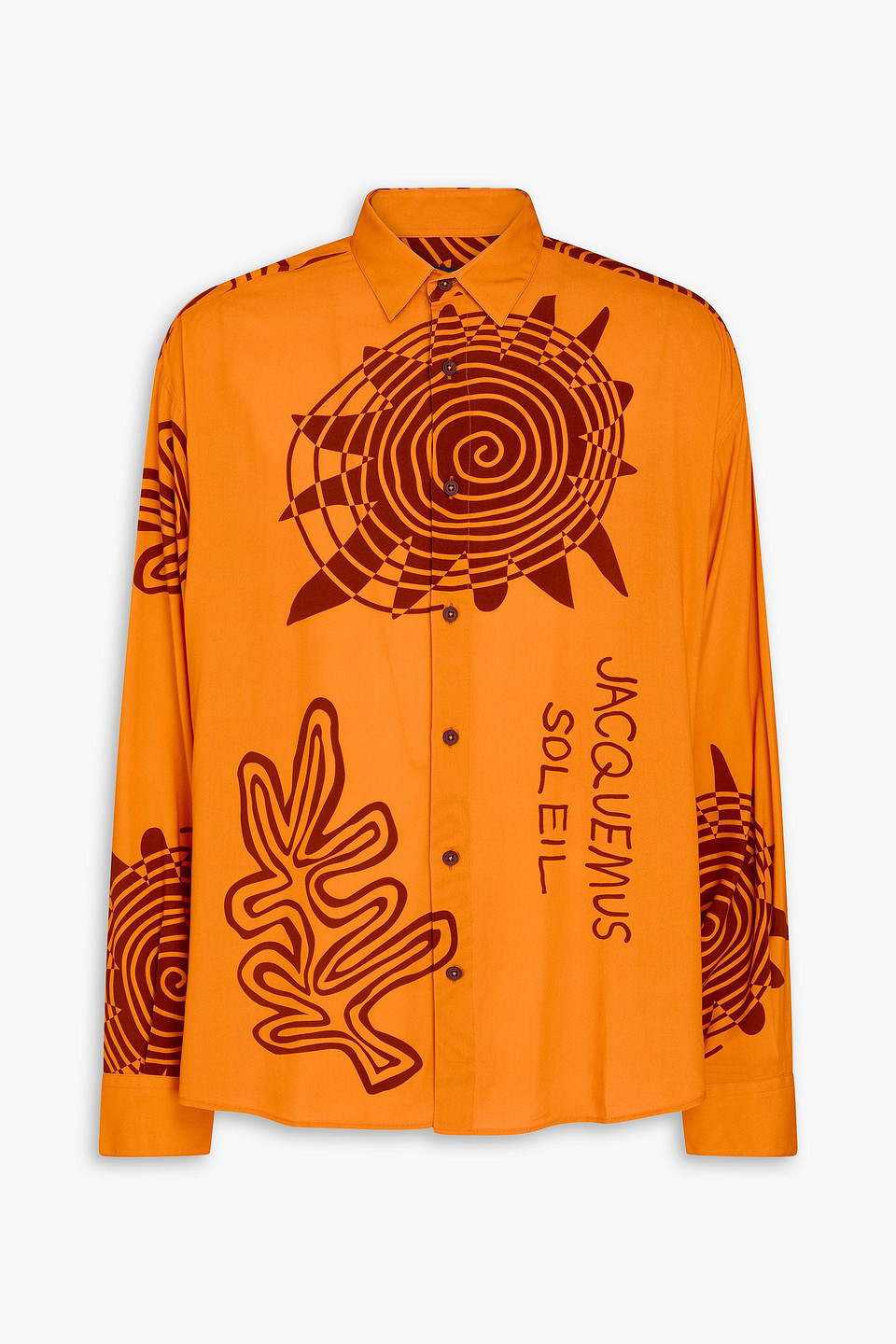 Jacquemus Printed Mousseline Shirt In Orange