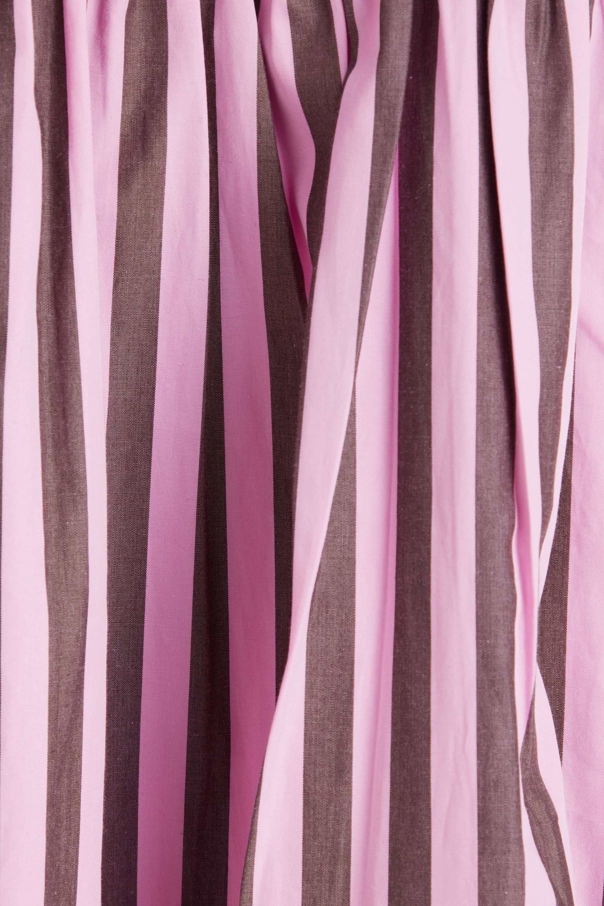 GANNI Striped cotton-poplin midi dress