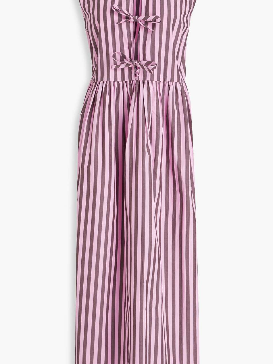 striped cotton-poplin midi dress