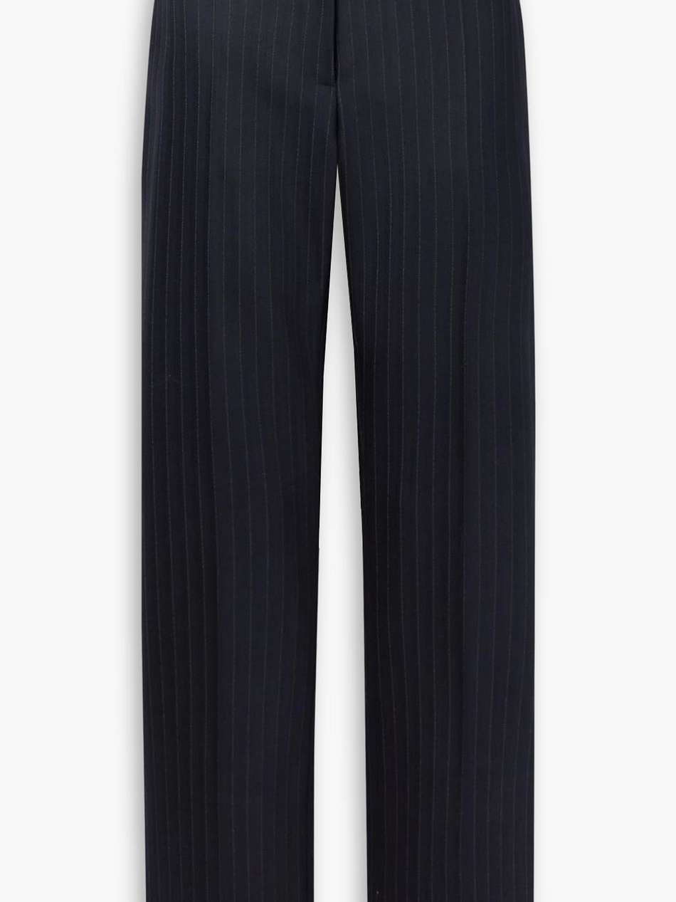 anatole pinstriped herringbone wool-blend straight-leg pants