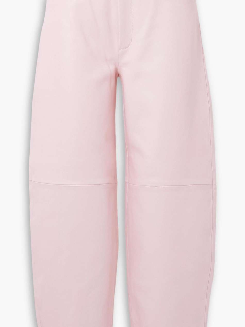 leather tapered pants
