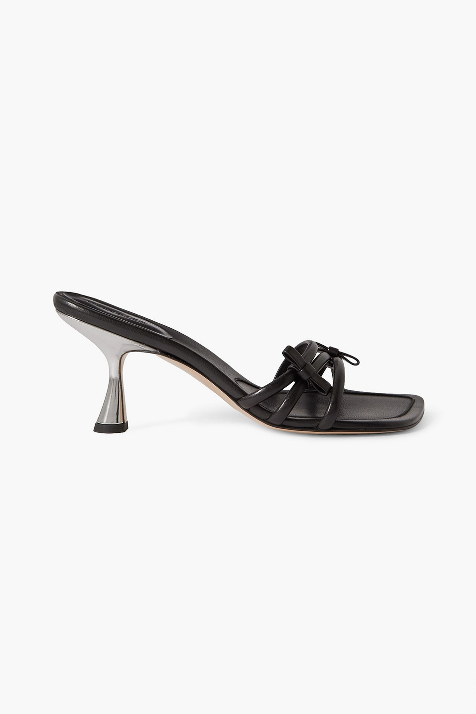Wandler Julio Bow-embellished Leather Mules In Black