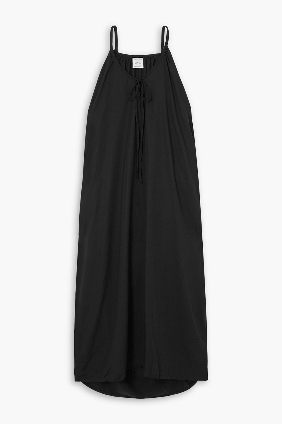 Deiji Studios Tie-detailed Tencel™ Lyocell Maxi Dress In Black