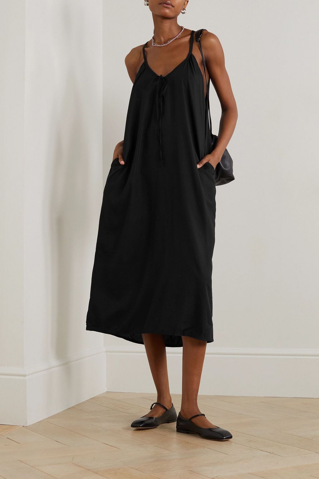 DEIJI STUDIOS Tie-detailed TENCEL™ Lyocell maxi dress