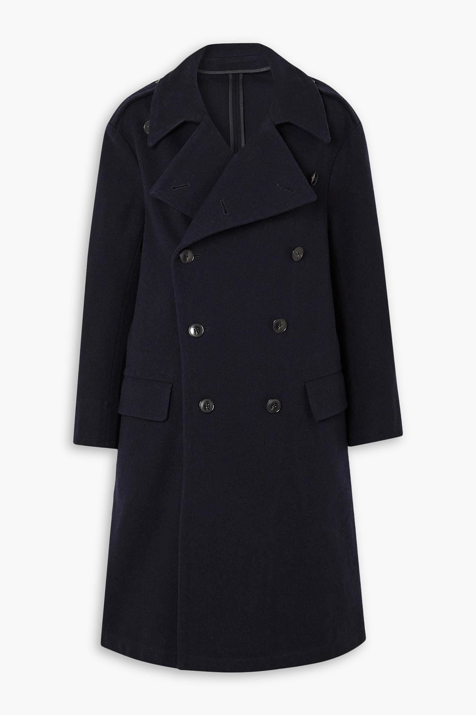 Fortela Winston Double-breasted Wool-blend Coat In Midnight Blue