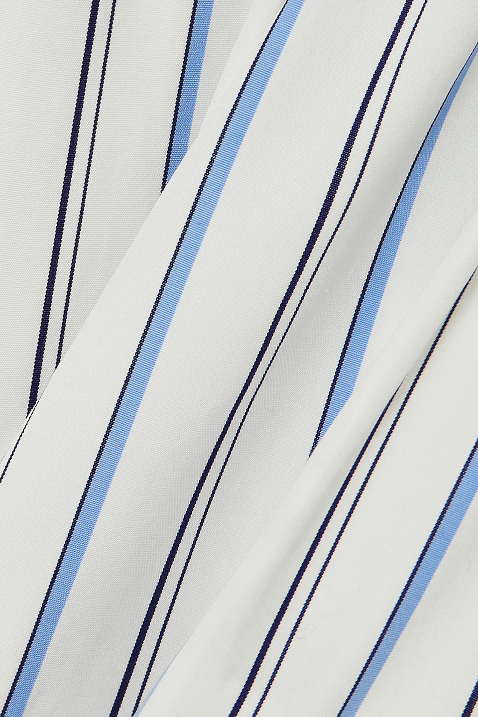 Sébline Striped Cotton-poplin Wide-leg Pants In White