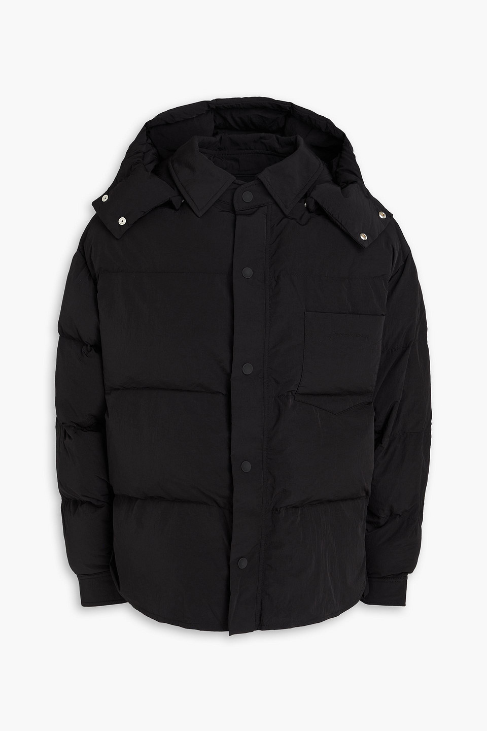 Quilted shell hooded jacket