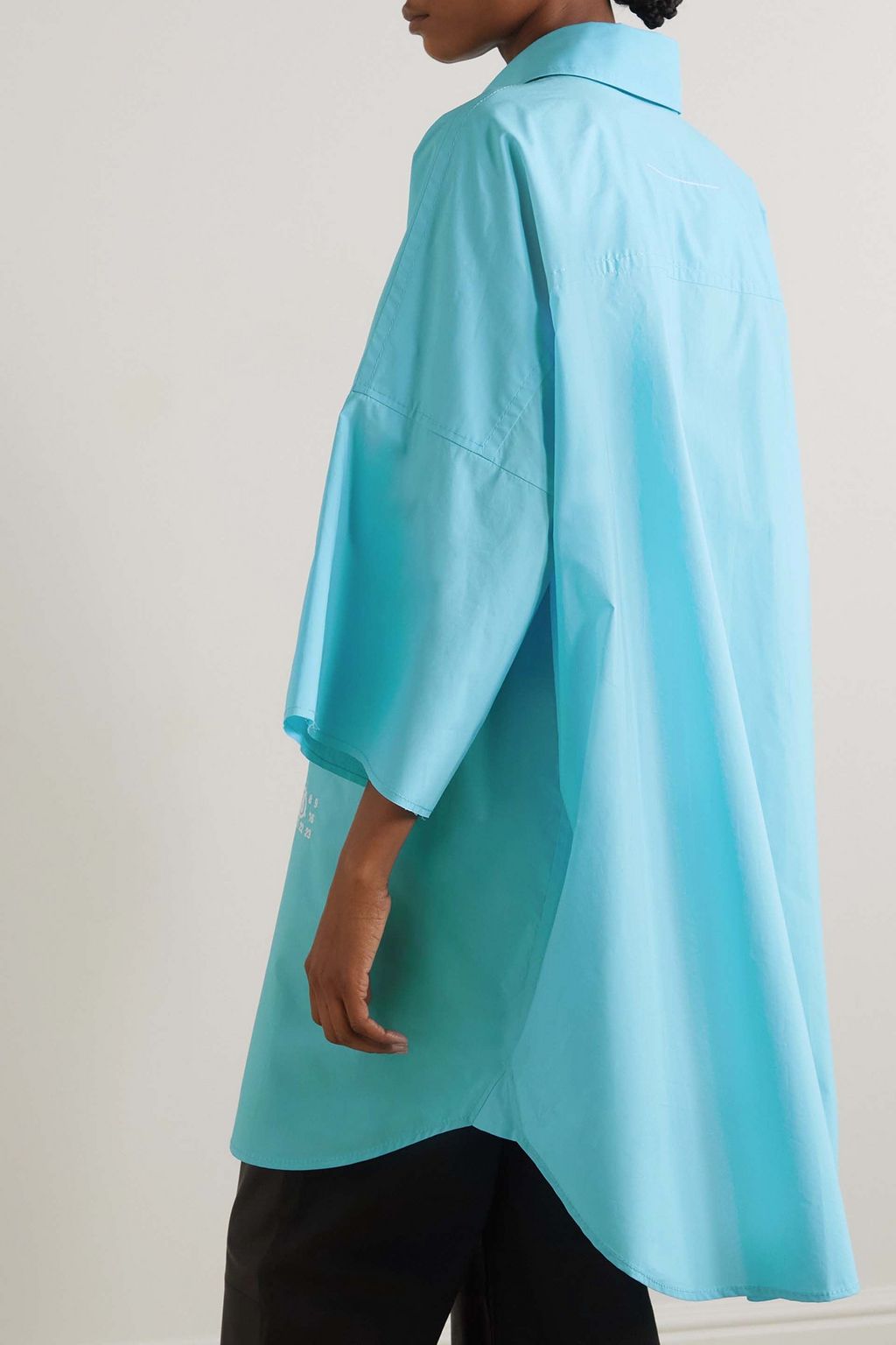 MM6 MAISON MARGIELA Oversized embroidered cotton-poplin shirt