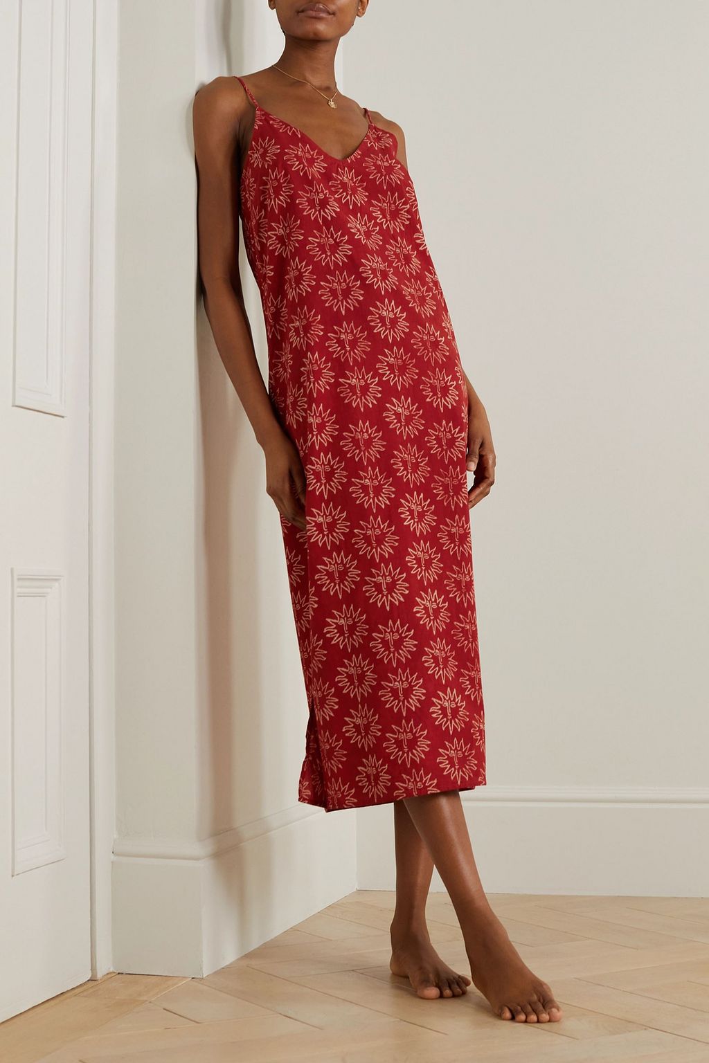 DESMOND & DEMPSEY + Ōshadi Helios printed cotton-voile nightdress