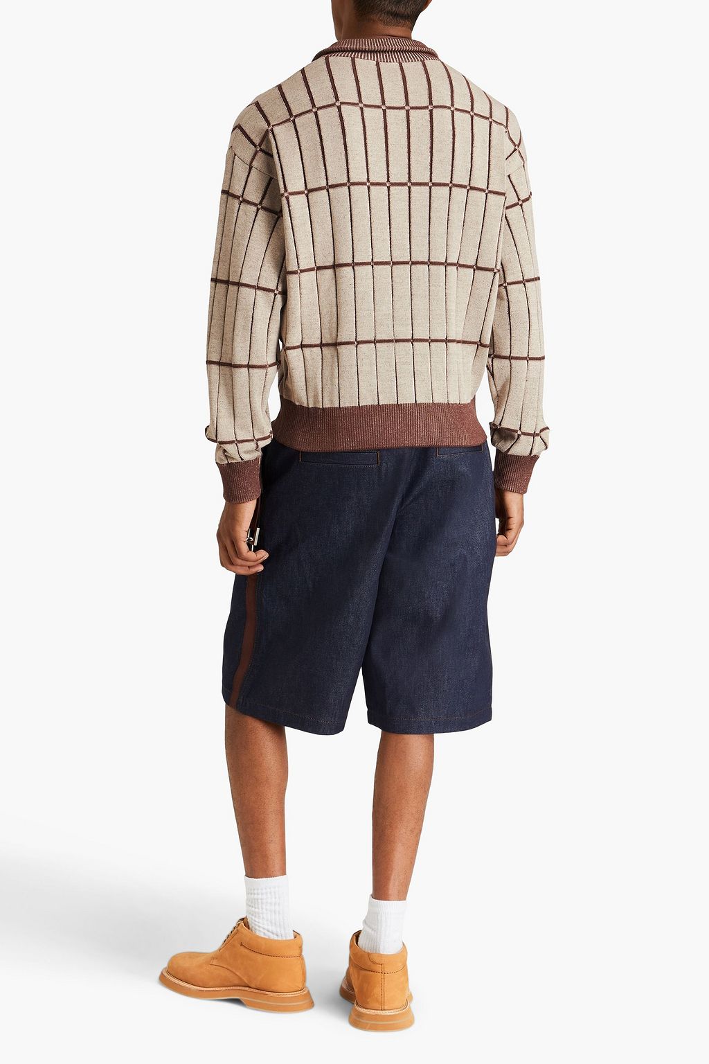 JACQUEMUS Malha jacquard-knit half-zip sweater