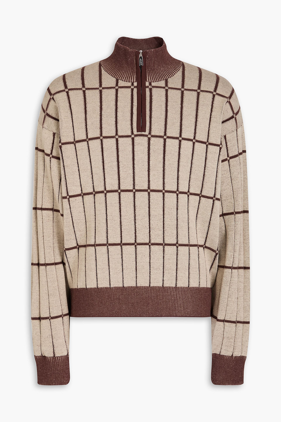 Malha jacquard-knit half-zip sweater