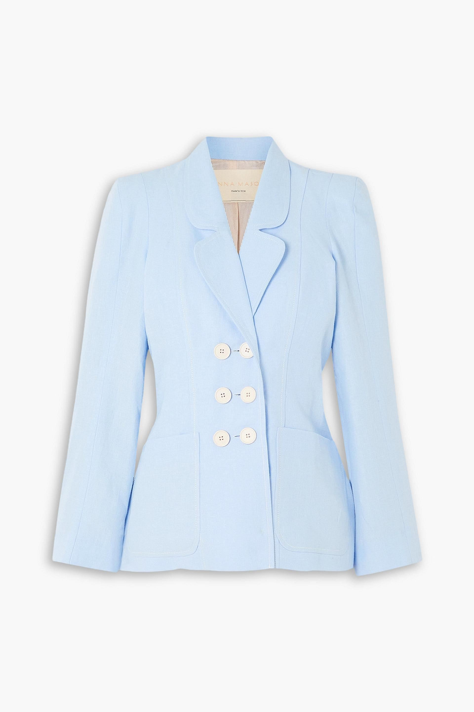 ANNA MASON PATTY DOUBLE-BREASTED LINEN BLAZER 
