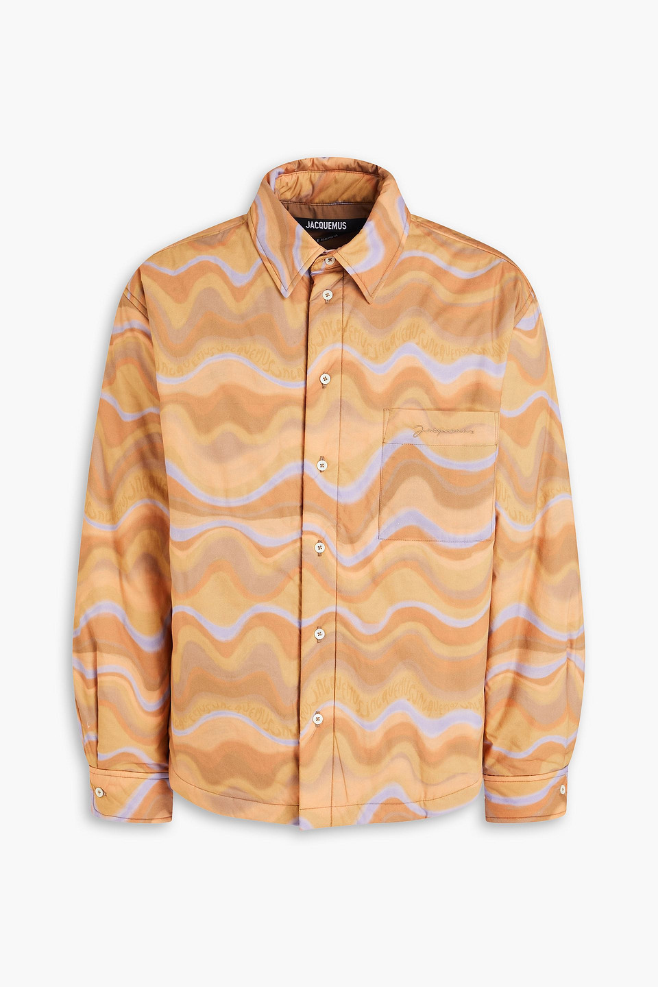 Jacquemus Boulanger Embroidered Printed Cotton-poplin Overshirt In Sand