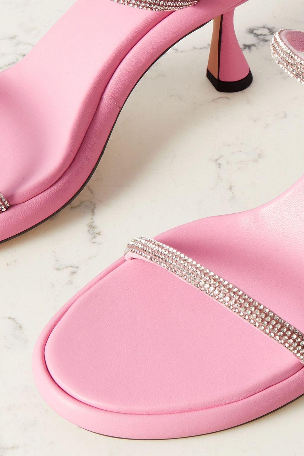 WANDLER June crystal-embellished leather sandals
