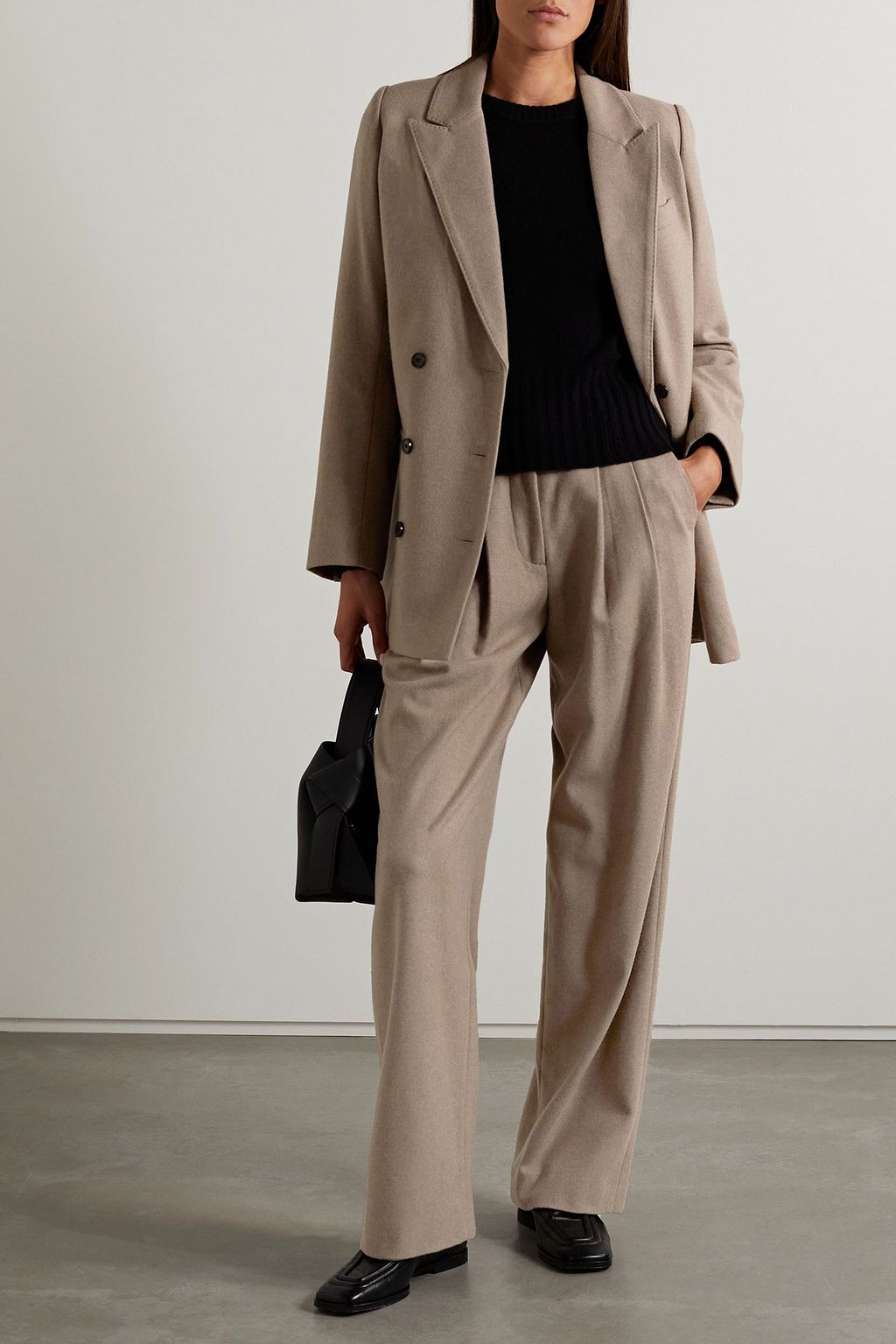 CO Pleated cashmere wide-leg pants