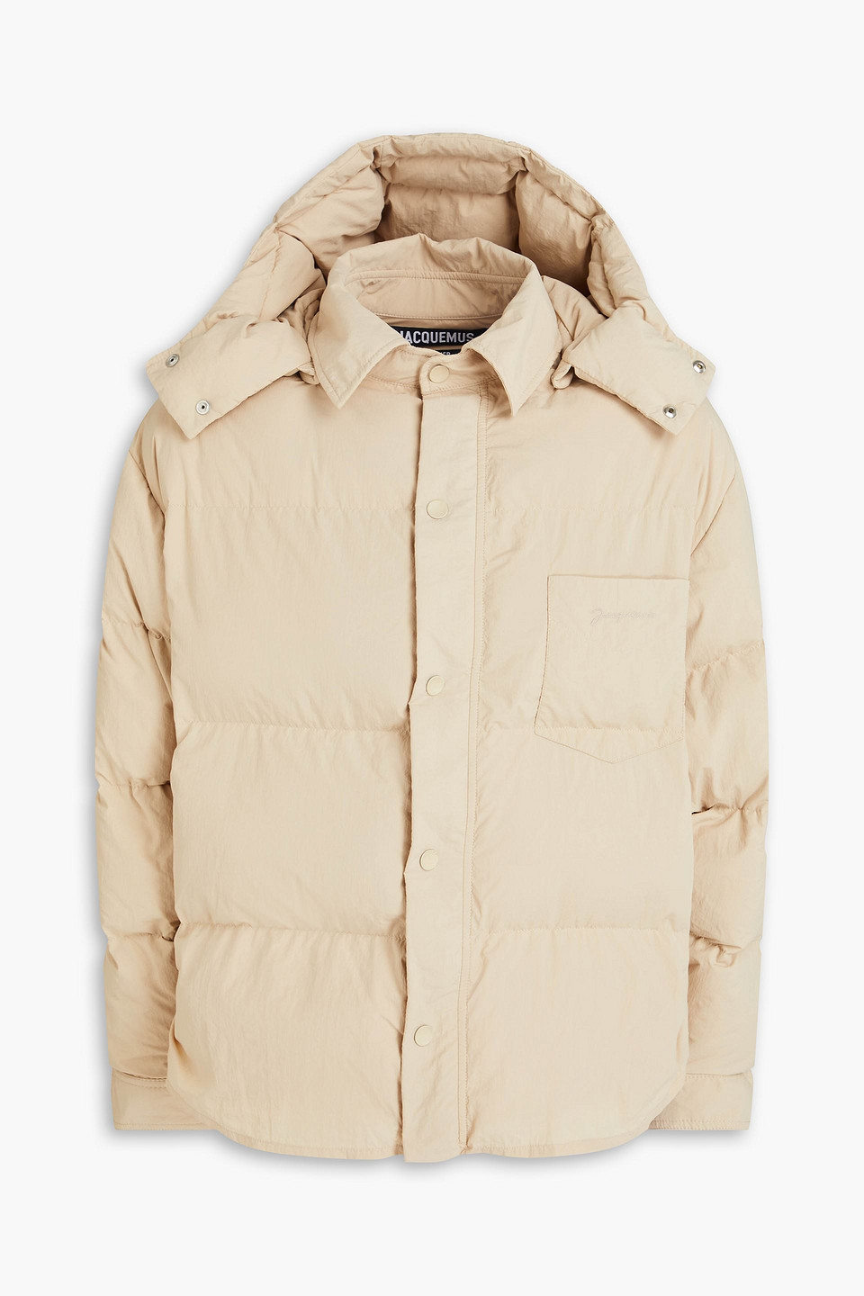 Quilted shell hooded jacket