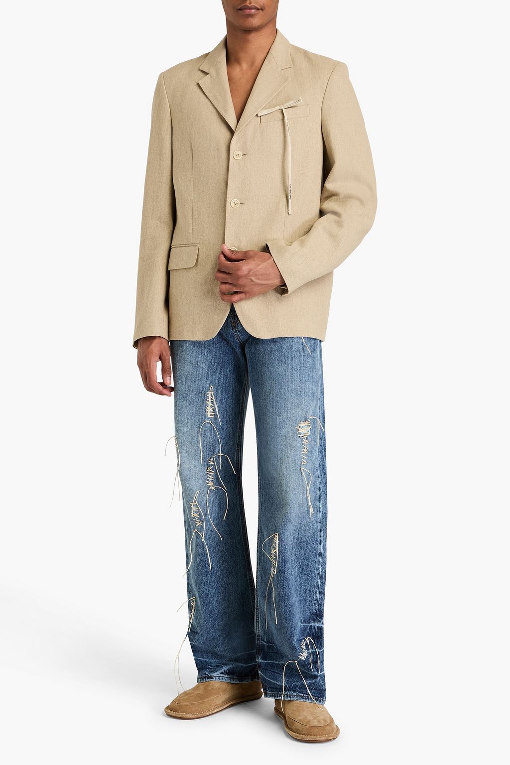 JACQUEMUS Blazer aus Leinen-Canvas mit Applikationen